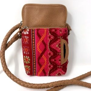 Brown Red Orange Vegan Leather Dog Poop Bag Purse